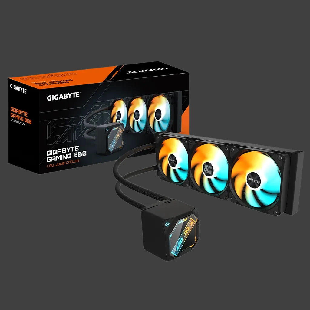GIGABYTE GAMING 360 all-in-one liquid cooler, Intel 1851 / 1700 / 115X / 1200, AMD AM5 / AM4, Color BLACK
