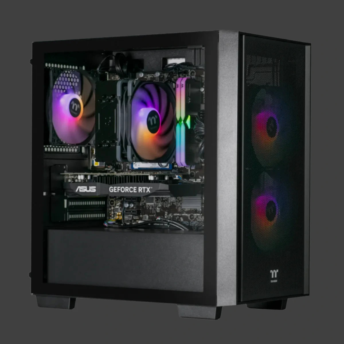 Thermaltake Gaming System Genesis Ultimate V4 - AMD 5600 / RTX 4060 / B550 WIFI / 16GB RGB RAM / H16 Black