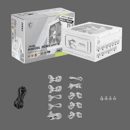 1000W MSI MAG A1000GL PCIE5 WHITE POWER SUPPLY