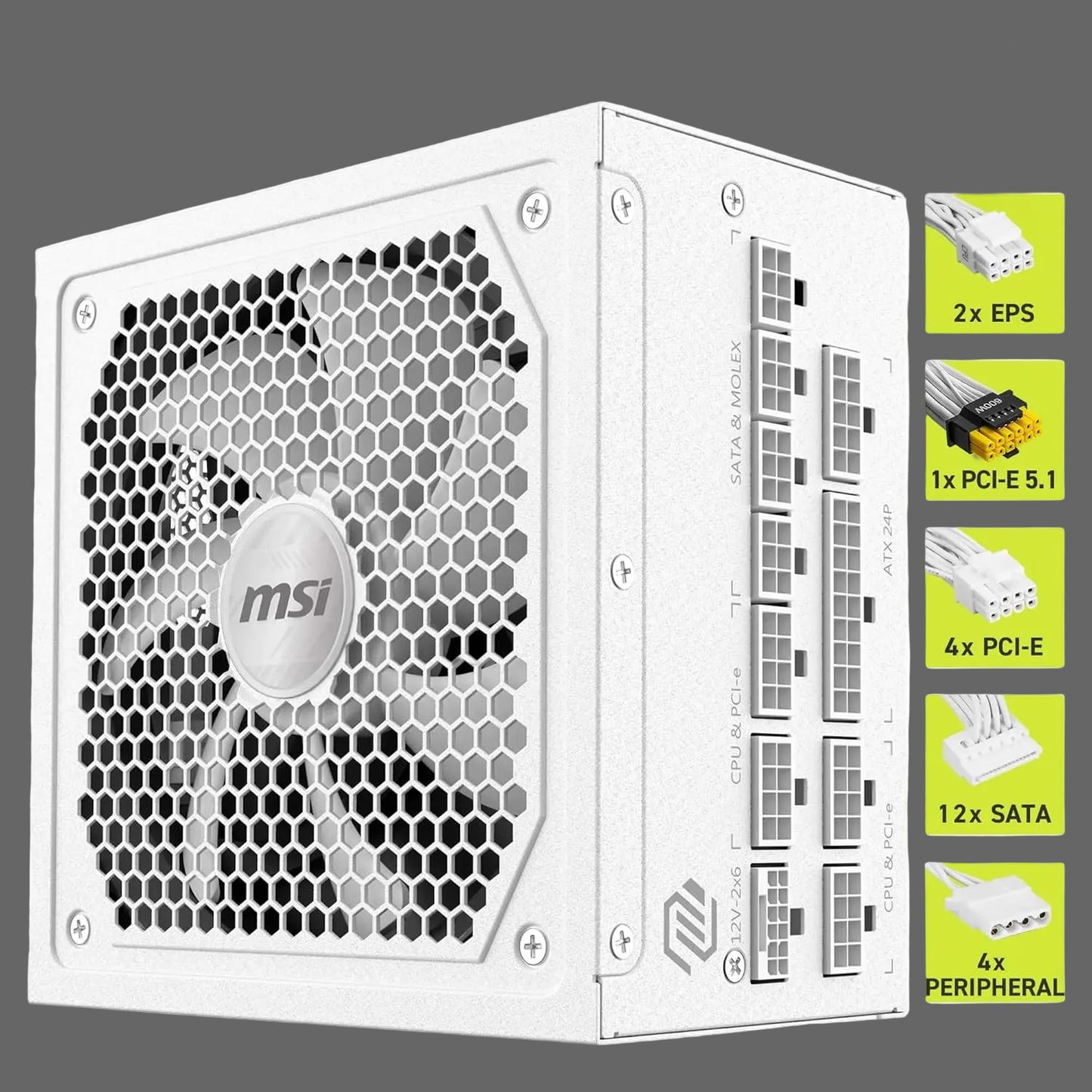1000W MSI MAG A1000GL PCIE5 WHITE POWER SUPPLY