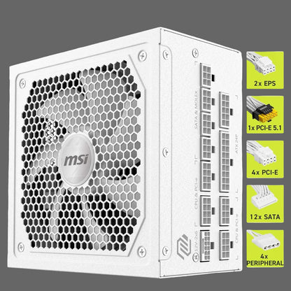 1000W MSI MAG A1000GL PCIE5 WHITE POWER SUPPLY