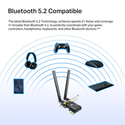 TP-Link AX3000 Wi-fi 6 Bluetooth 5.2 PCIe Adapter