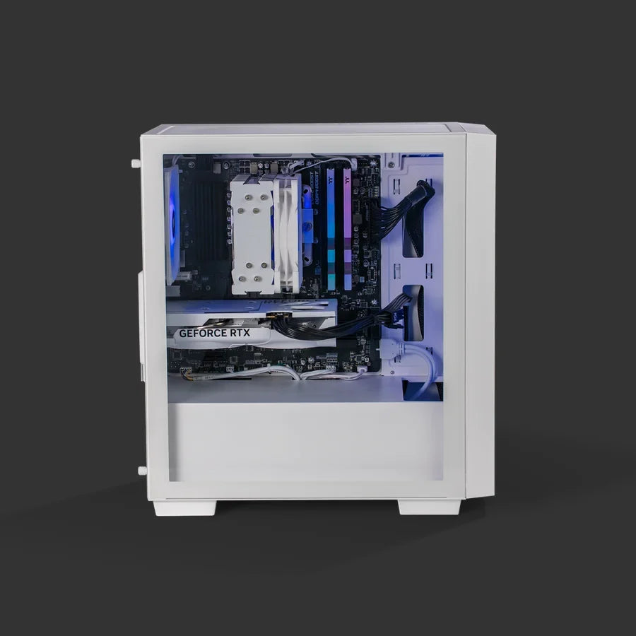 Thermaltake Gaming System Genesis Ultimate V5 Snow - AMD 5600 / RTX 5060/ B550M WIFI/ 1TB SSD/ 16GB RAM/ H16 SNOW