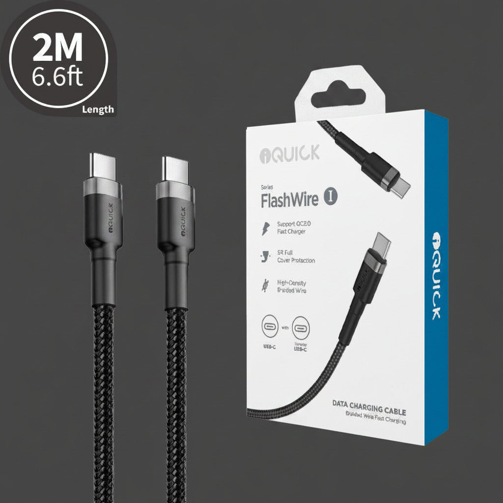 iQuick Braided USB-C to USB-C Fast Charging Cable for iPhone 15 16 17 Series and Android