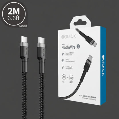 iQuick Braided USB-C to USB-C Fast Charging Cable for iPhone 15 16 17 Series and Android