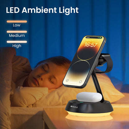 iQuick Twig Multi Functions Wireless Charger With LED Ambient Light-Black
