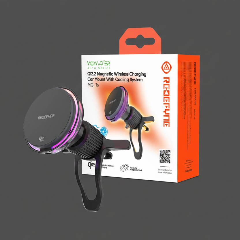 REDEFYNE MG-16 Qi2.2 Magnetic Wireless Charging Car Mount With Cooling System