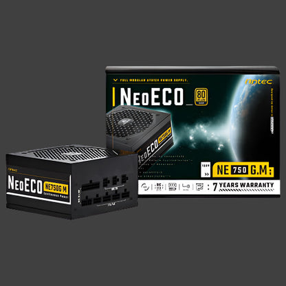 Antec NE 750w 80+ Gold, Fully-Modular, LLC DC, 1x EPS 8PIN, 120mm Silent Zero RPM, Jap Caps, ATX Power Supply, PSU, 600w PCI-E 5.0 rdy, 7yr Wty
