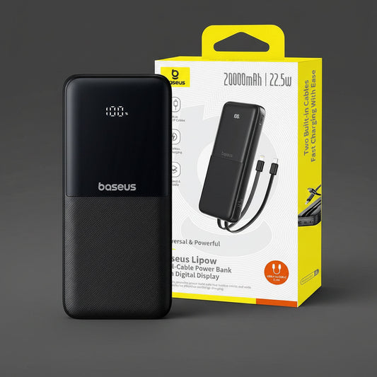 Baseus Lipow Dual-Cable Power Bank with Digital Display 20,000mAh 22.5W