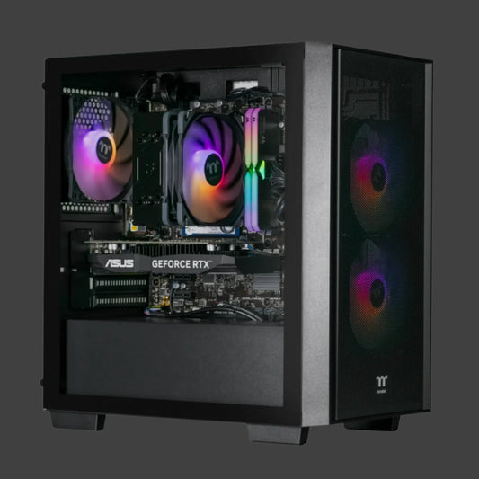 Thermaltake Gaming System Genesis Ultimate V4 - AMD 5600 / RTX 4060 / B550 WIFI / 16GB RGB RAM / H16 Black